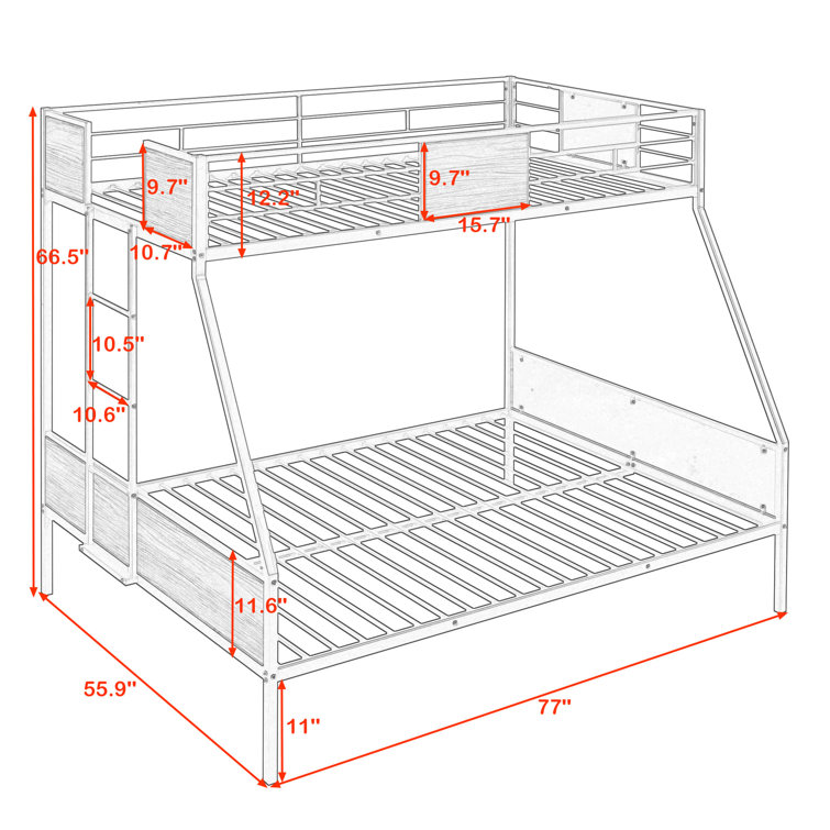 Mason & Marbles Kleinman Kids Twin Over Full Bunk Bed Wayfair Canada